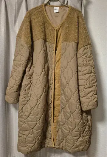 퀼팅 보아 오버 사이즈 롱 점퍼