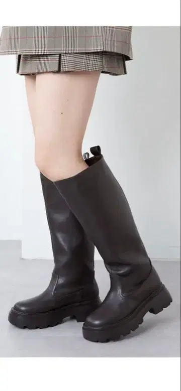 통굽 와이드 롱 부츠