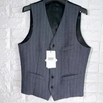[택 포함 새상품] 다케오 키쿠치 수트 베스트 스트라이프 M 사이즈