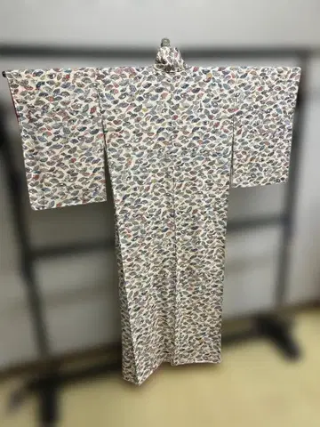 코몬 기모노 부채 패턴 158.5cm