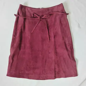 천연 가죽 스웨이드 스커트 / 질 스튜어트 / 보르도