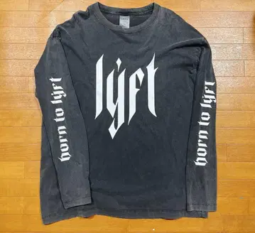 LYFT 빈티지 그래픽 로고 롱T L 사이즈 블랙