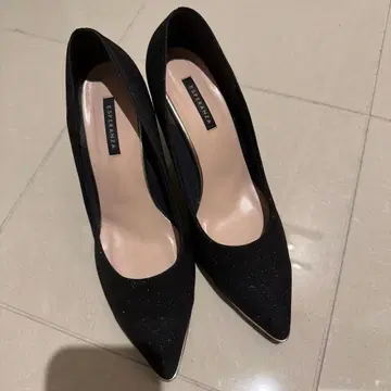 에스페란자 블랙 글리터 스틸레토 하이힐 24.5cm
