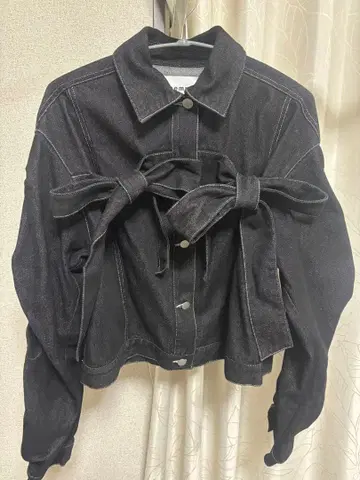 nemne 리본 데님 자켓