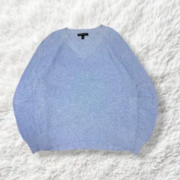 BANANA REPUBLIC V넥 코튼 혼방 니트 색스 블루 M