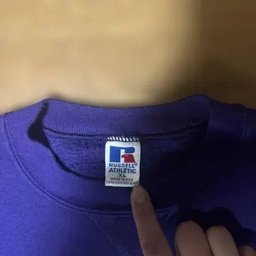 RUSSELL ATHLETIC 보라색 맨투맨 미국제 칼리지 로고