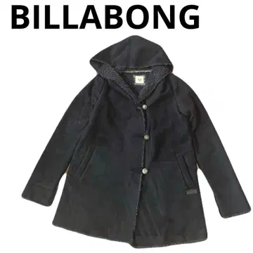 BILLABONG 빌라봉 보아 안감 미들 기장 후디드 코트 블랙 M