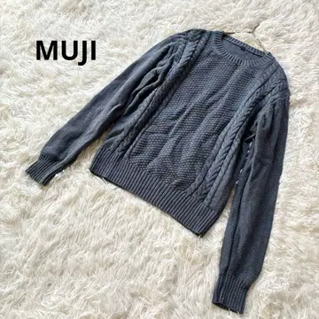 [ 무인양품 ] 긴팔 니트 스웨터 M 골지 데님풍 가을 겨울