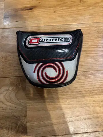 QWORKS 퍼터용 골프헤드커버 블랙/실버