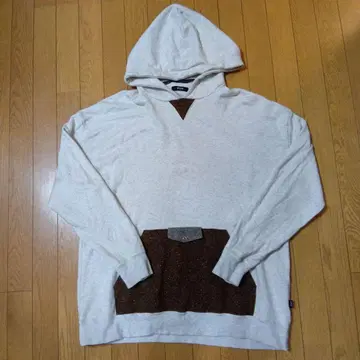 glamb 아이보리/브라운 후드티 LARGE