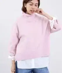 [ IENA ] AQUA 하이넥 풀오버 핑크