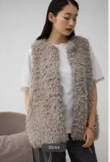 푸들 인조 모피 베스트