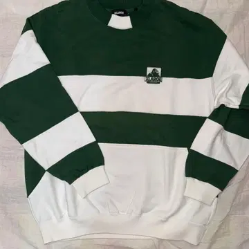 XLARGE 그린/화이트 스트라이프 트레이닝복