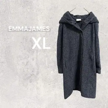에마 제이무스 코트 아우터 롱 후드 부착 XL 빅 사이즈 울