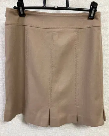 스픽 앤 스팬 노블 캐시미어 혼방 베이지 플리츠 미니 스커트