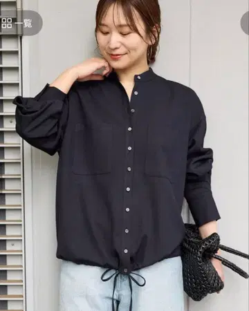 울리쉬 트윌 턱 볼륨 셔츠 네이비 저널 스탠다드