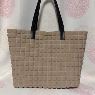 BPRIME 비프라임 퀼팅 큐브 토트백 베이지