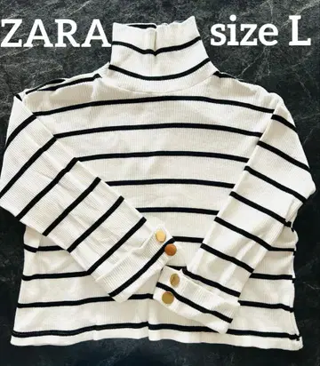 ZARA 자라 버튼 스트라이프 스웨터 size L