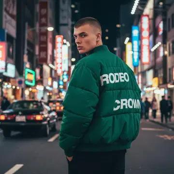 RODEO CROWNS 그린 패디드 자켓