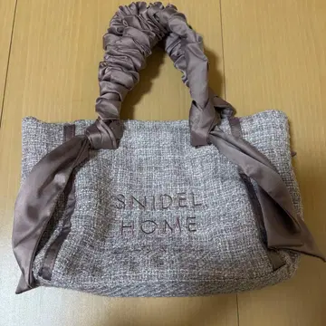 SNIDEL HOME 트위드 로고 백 핑크