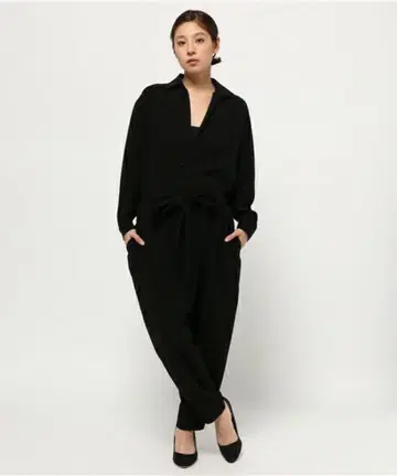 엔폴드 허리 리본 포함 올인원 38 네이비