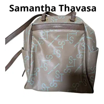 사만다 타바사 브라운 로고 프린트 백팩