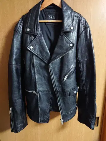 라무 가죽 자켓 더블 라이더 자켓 블랙 [ ZARA ] M~L