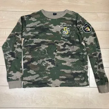 Avirex 카모 패턴 긴팔 티셔츠 L