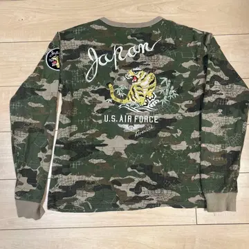 Avirex 카모 패턴 긴팔 티셔츠 L