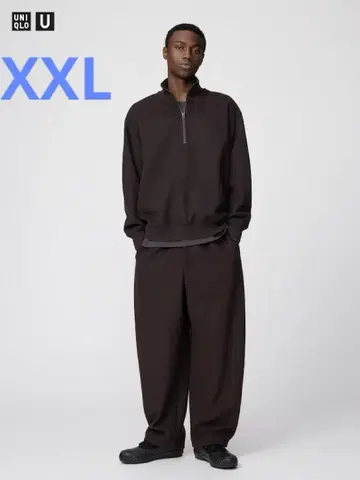 브러쉬드 맨투맨 와이드 팬츠, 하프 지퍼 셔츠 셋업