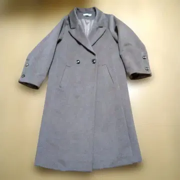 브라운 더블 브레스트 롱 코트