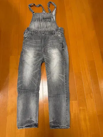 upper nights 그레이 데님 오버롤