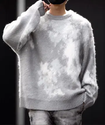 CLEL 모헤어 블렌드 샤기 디자인 니트 S 사이즈 블루 계열