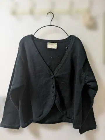 전원시 꽃 자수 가디건 블랙