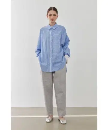 앨리시아스탠 테이퍼드 팬츠 여성용 무지 조절 그레이 M