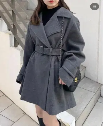 Chico 미들 기장 자켓 코트 차콜