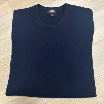 UNIQLO 캐시미어 크루넥 스웨터 남성용 네이비 M
