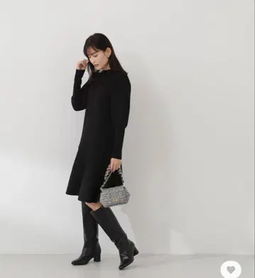 내추럴 뷰티 베이직 망토 슬리브 미니 니트 원피스