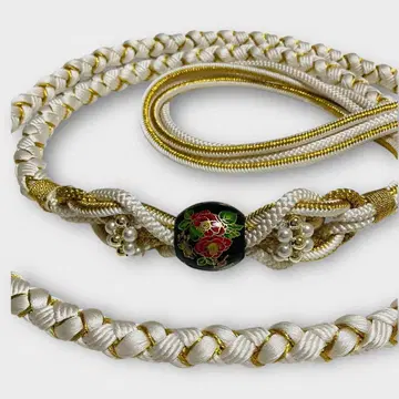 허리띠 후리소데용 허리띠 장식 포함 화이트 계열 화이트 x 금