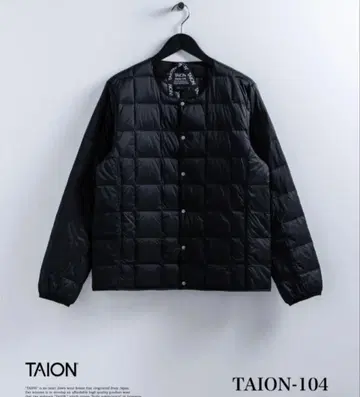 TAION 크루넥 버튼 이너 다운 자켓 블랙 M 사이즈