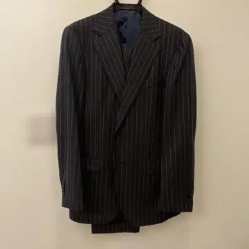 BEAMS 다크 네이비 스트라이프 수트 48