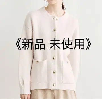 COCODEAL 폭스 혼방 더블 페이스 니트 아우터