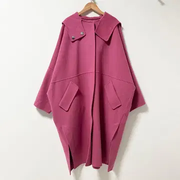 르쉘블루 후드 오버코트 핑크