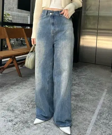 mystic 오버 다이 와이드 데님