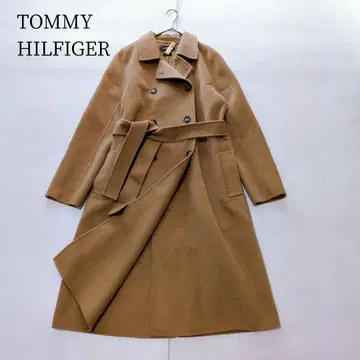 컨디션 최상 타미힐피거 더블 페이스 롱 코트 극광택 카멜