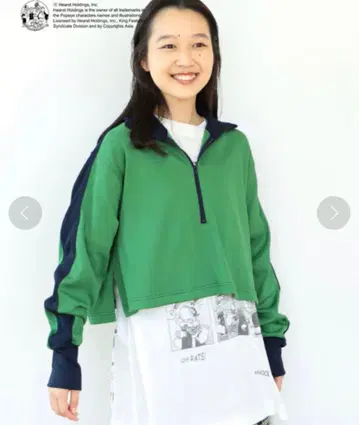 BEAMS BOY 라인 디테일 하프 지퍼 풀오버