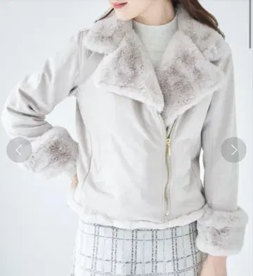 tocco closet 포켓 부착 에코 퍼 라이더 자켓