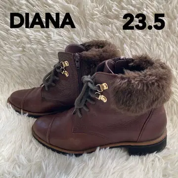 DIANA 다이애나 브라운 퍼 달린 부츠 23.5cm