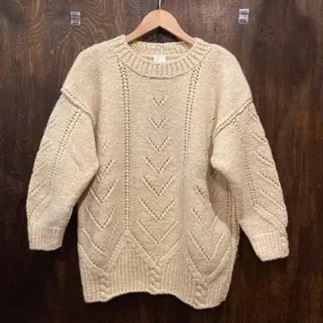 미국 빈티지 의류 크루넥 핸드 니트 아란 니트 스웨터 usa 구제 의류