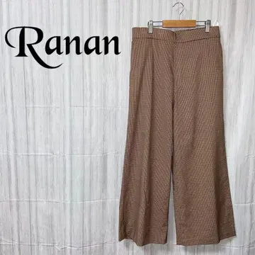[라난] 와이드 팬츠 스트레이트 허리밴딩 포켓 하운드투스 패턴